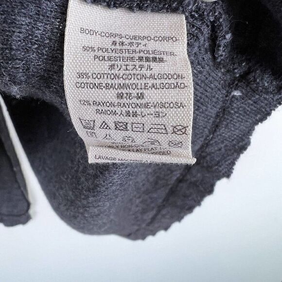 Free People We The Free XS Oversized Gray Split Back Turtleneck Top - Picture 4 of 5